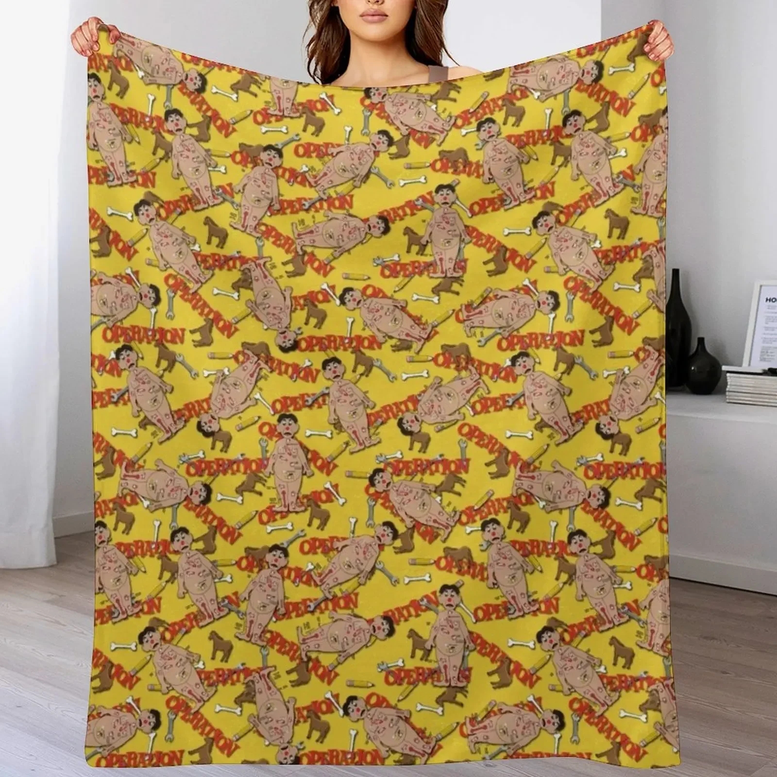 

Operation Game Throw Blanket Travel Size Cozy Blanket for Plane Train