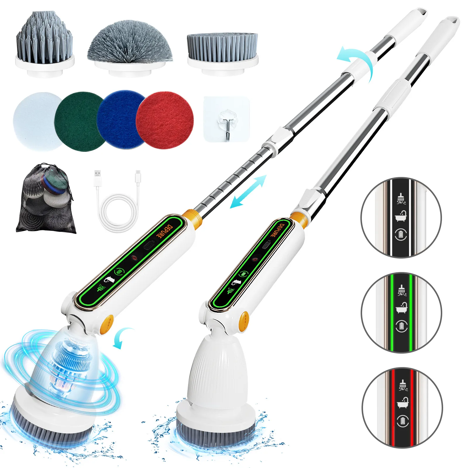 

Electric Cleaning Brush Strong Torque Silent Retractable Intelligent Induction Variable Speed ​​Electric Cleaning Brush