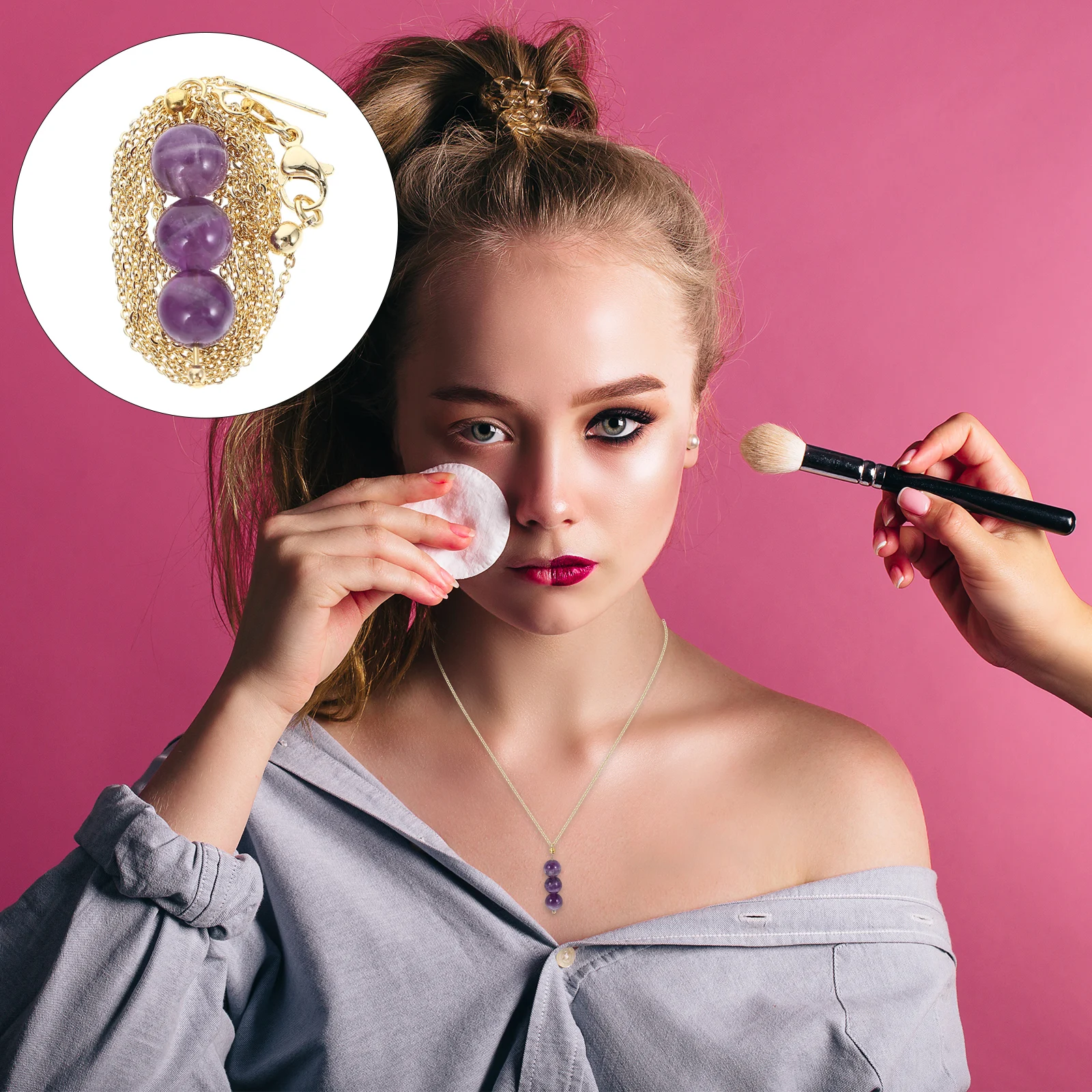 

Amethyst Pendant Necklace Crystal Women's Jewelry Lightweight Charm Pendants Birthday Wedding Christmas Gift Aesthetic for Women