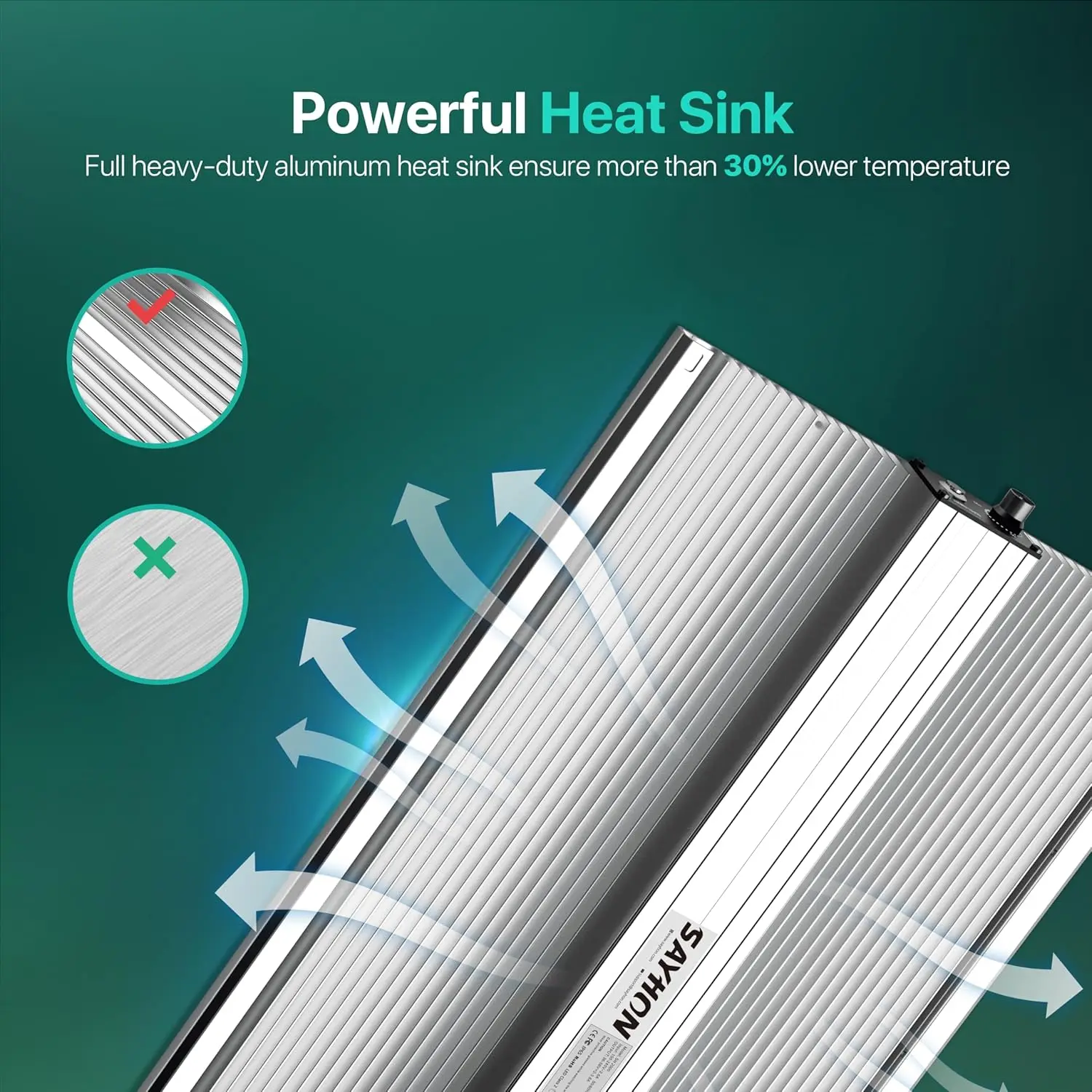 Led Grow Light,Dimmable Full Spectrum LED Growing Lights with UV&IR Module for Indoor Plants Greenhouse