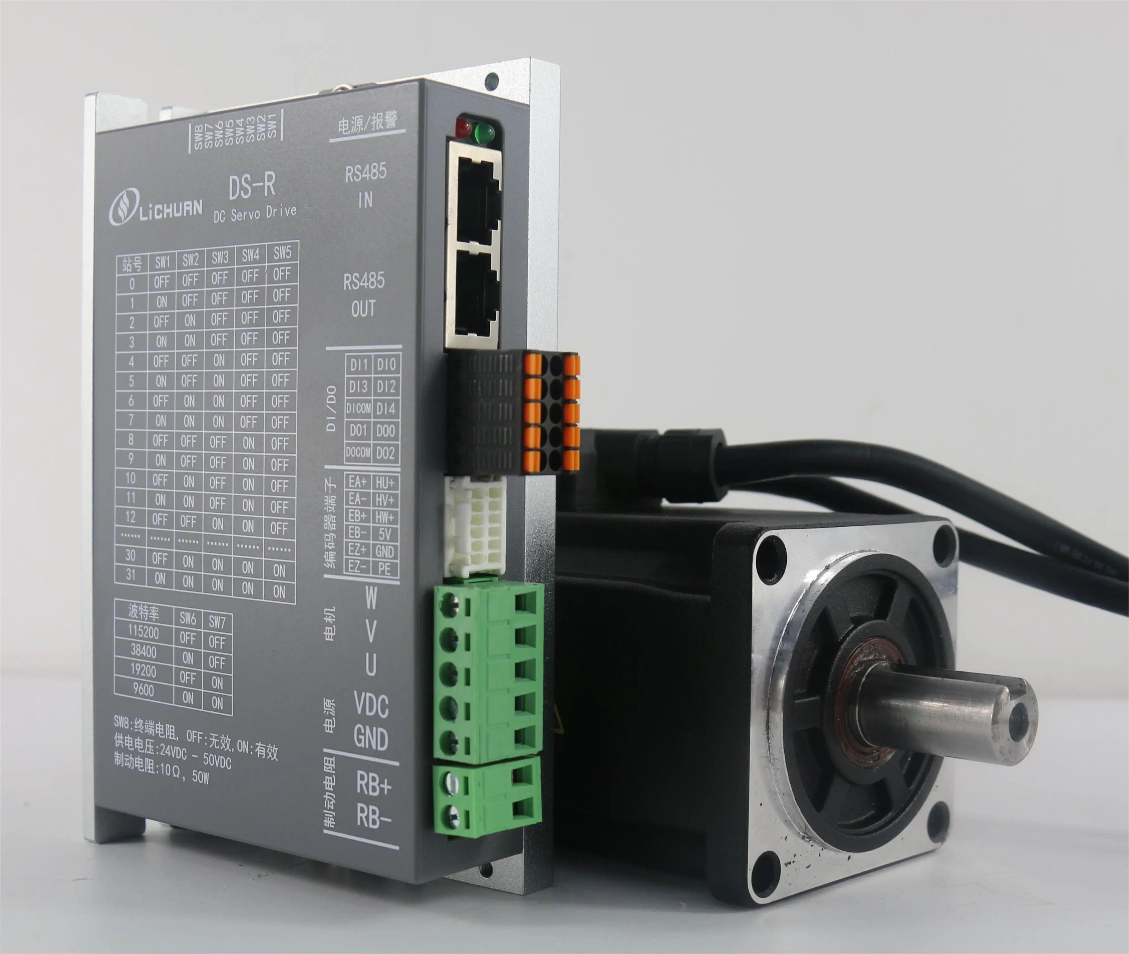 Imagem -03 - Lichuan-controle dc Servo Motor Modbus Rs485 200w e 400w 20v a 50v Kit Servo Driver 3m Cabo para Máquina Cnc