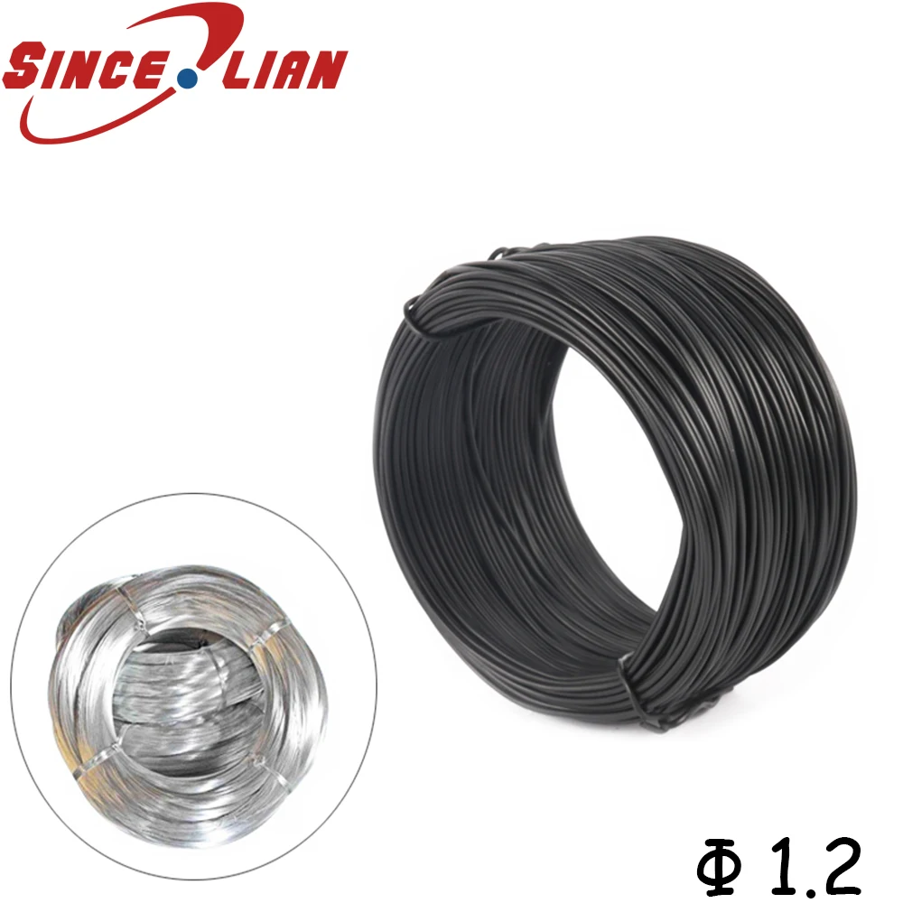 1.2mm Galvanized Tie Wire Black Round Shape Cable  For Garden Wire & Cable Arrangement Approx.28m Round Type Cable Tie