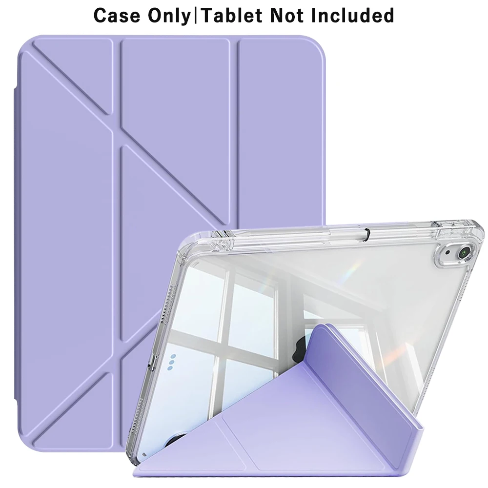 3 + Y-fold Flip Clear Cover Voor iPad 10e 11e Gen 2025 7/8/9 10.2 ''Start Case Voor Air 4 5 6 7 11 Voor Air 2 9.7 Pro 11 Mini 6 7
