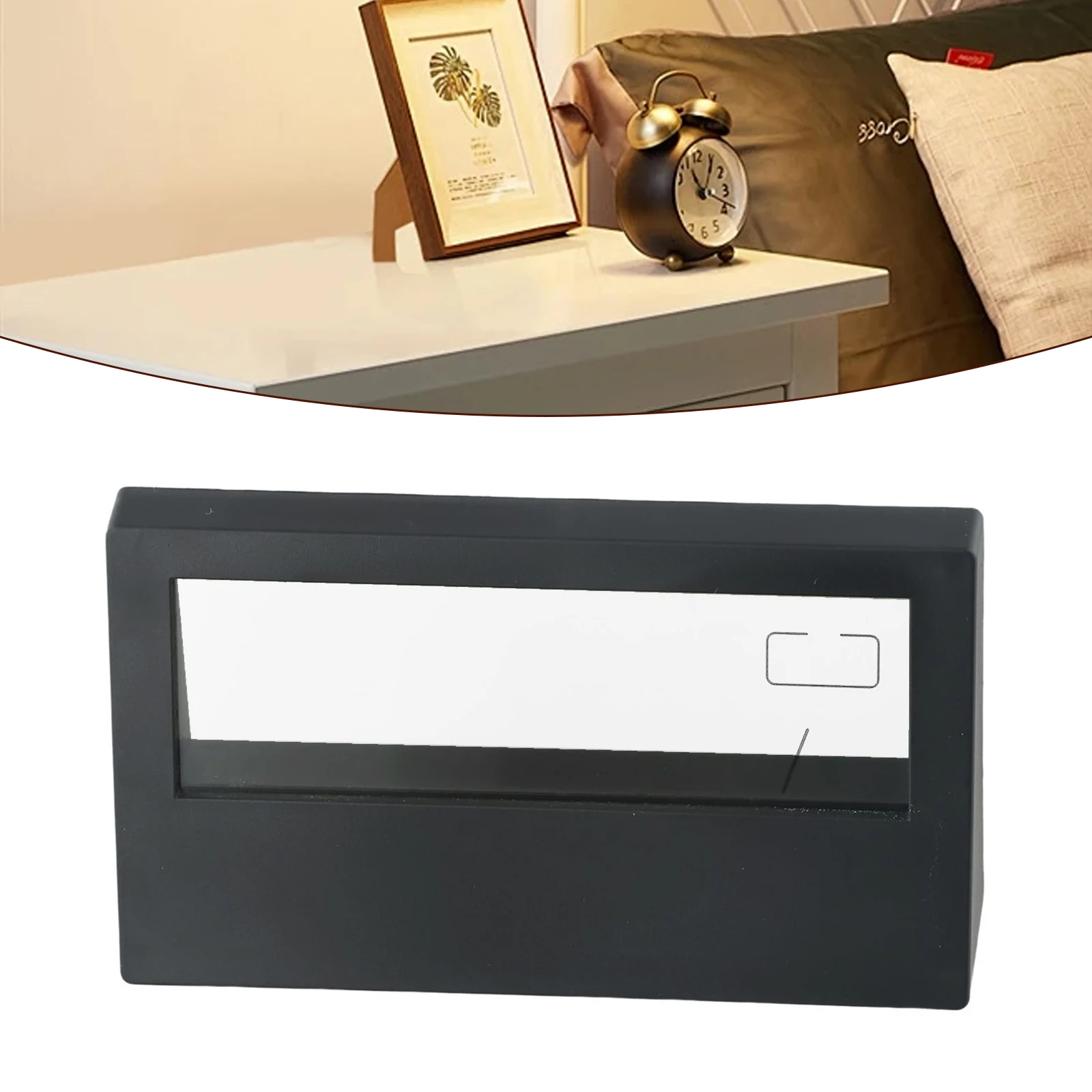 

None Alarm Clock Humidity Temperature Black LCD Screen Office White 1PCS 9.6cm X 3.5cm ABS Plastic Home Humidity