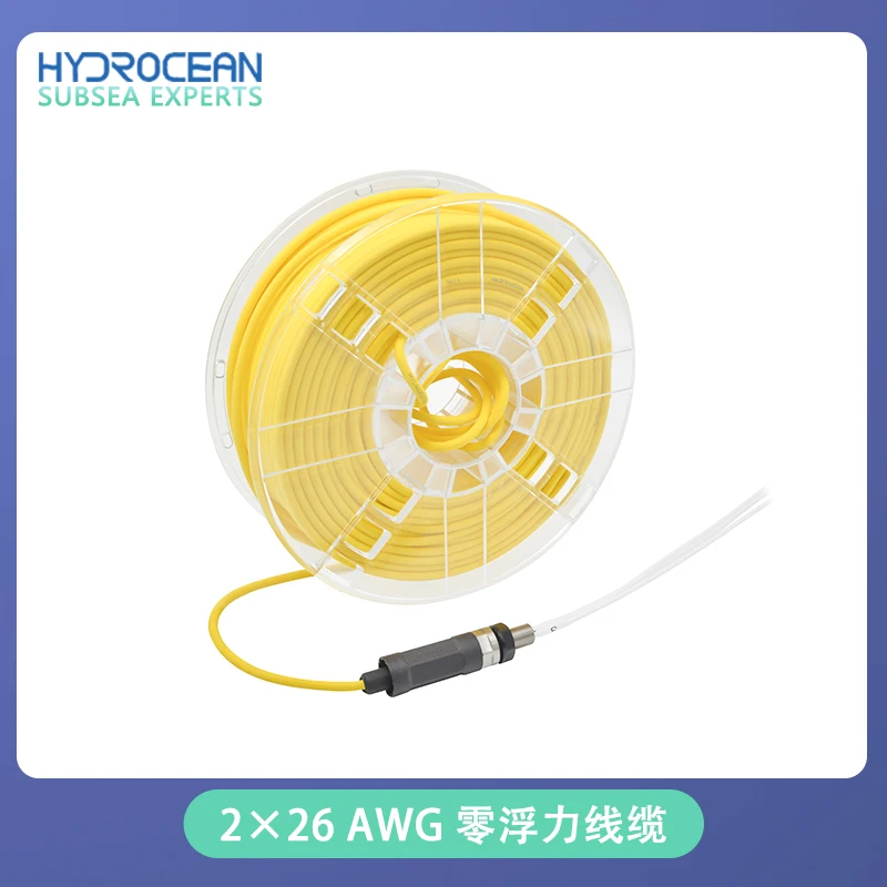 Hydrocean 2 x26awg cavo di galleggiamento zero cavo di comunicazione robot subacqueo segnale ROV cavo ombelicale impermeabile connettore 60m