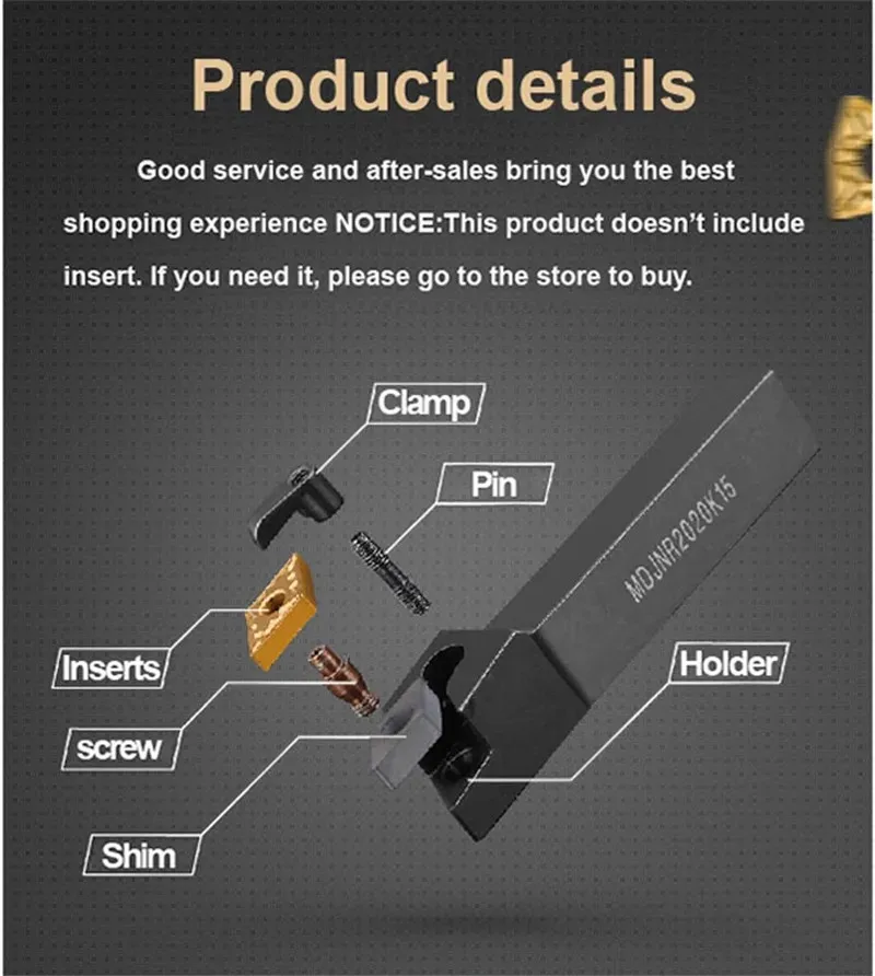 Utensile per tornitura esterna MDJNR MDJNL MDJNR1616H11 MDJNL1616H11 2020K11 16MM 20MM Portautensili per tornio CNC per inserti DNMG11