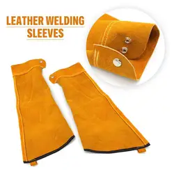 Heat Resistant Welding Arm Sleeves Button Closure Safety Work Spark Resistant Protection Arm Guard Welder Anti Fire Stitched