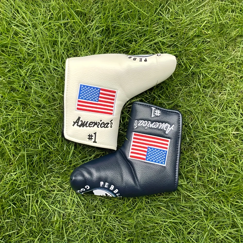 1pc Premium Embroidered Golf Putter Cover - Durable PU, L-Shaped Design, Fits Most Straight Putters image 5