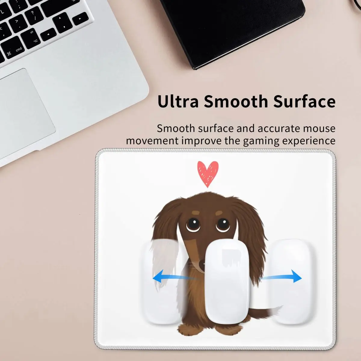 

Милая собака, длинношерстная шоколадная такса, собака Винер с сердечком, коврик для мыши, компьютерная клавиатура, коврик для мыши, геймерский ПК, коврик для ноутбука, стола