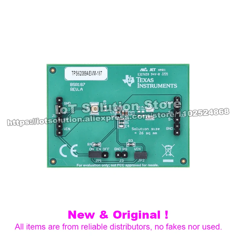 TPS62089AEVM-187 5.5-V input, 3-A output synchronous step-down converter evaluation module at forced-PWM