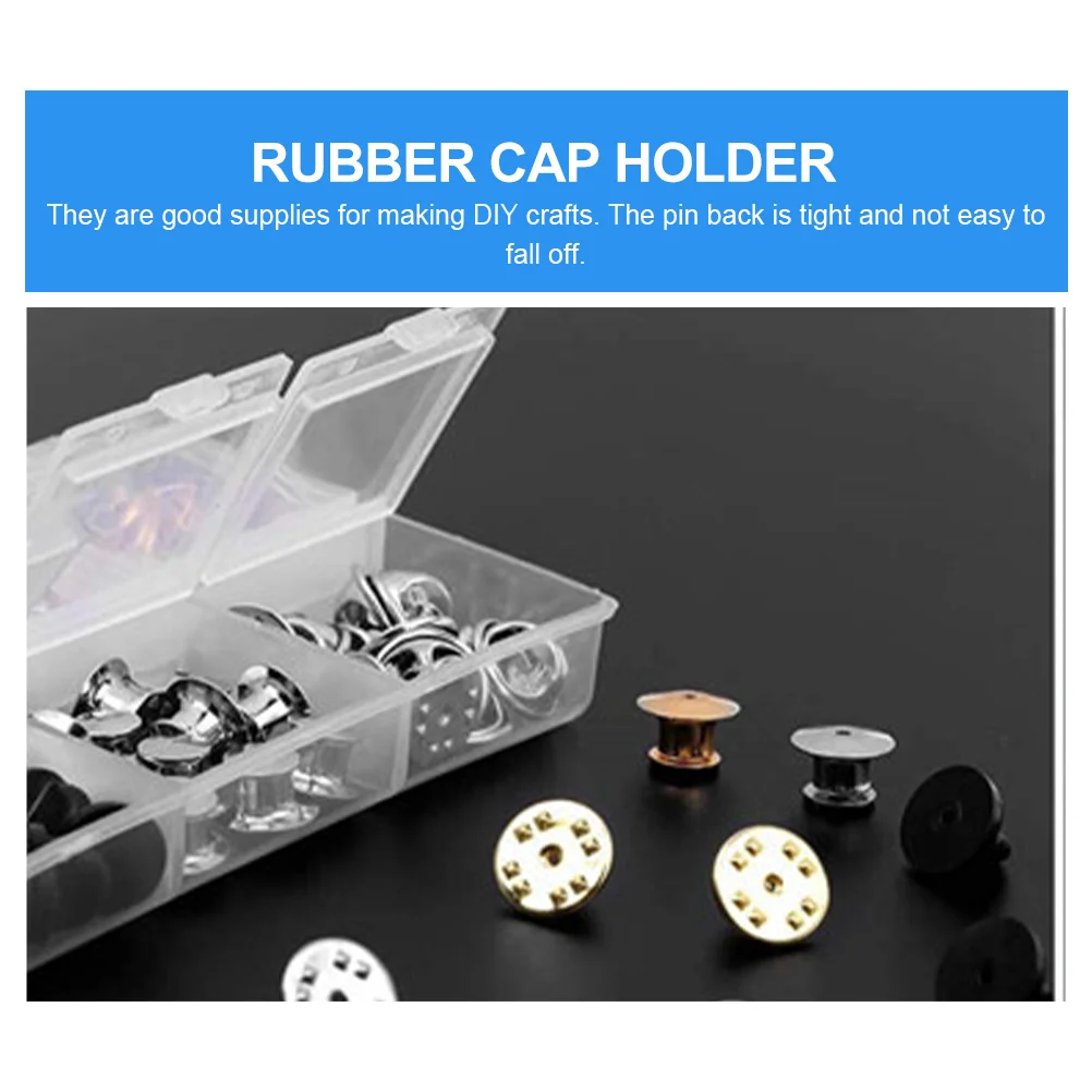 

84pcs Metal Pin Backs Replacement Flat Round Rubber Clutch For Brooch Lapel Pin Badge Jewelry Making Multi-Function Keeper