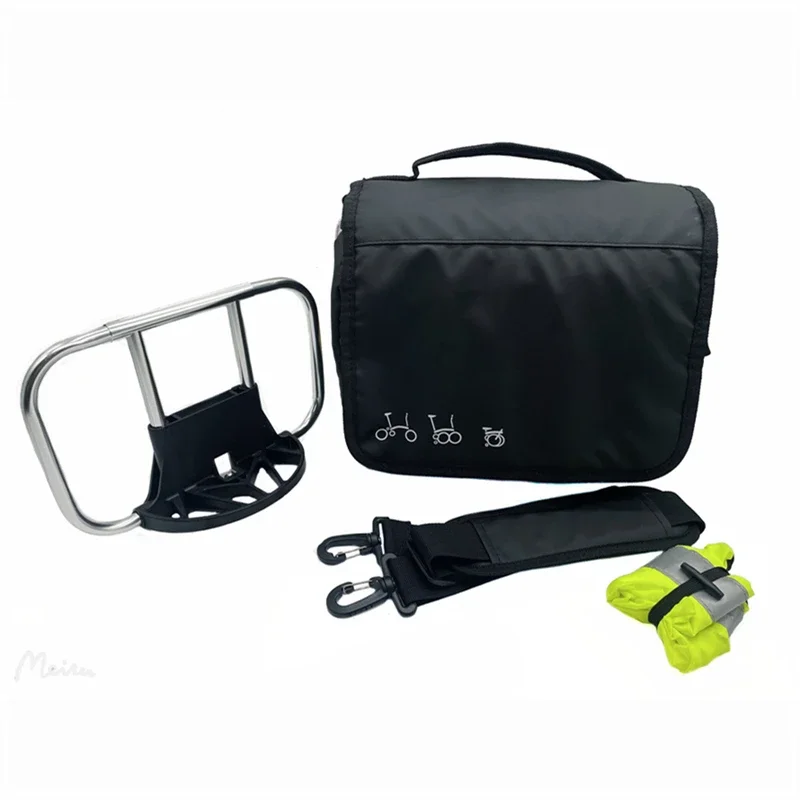 

Folding Bike 1L Head Bag IAMOK Front Bags With Rain Cover Black Backpack For Brompton Birdy Dahon Bicycle Accessories