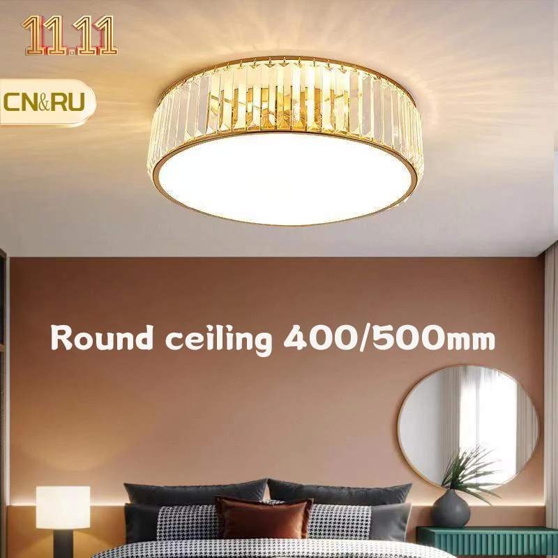 

New Crystal Ceiling Light For Bedroom,Living Room,Corridor And Other Indoor Room Decoration Ceiling Lamp Round Lighting Fixtures