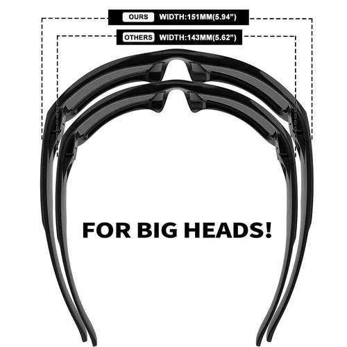 Imagen 2 del producto MAXJULI gafas de sol polarizadas envolventes gafas de sol deportivas para cabezas anchas grandes hombres mujeres UV400 gafas de sol 8232