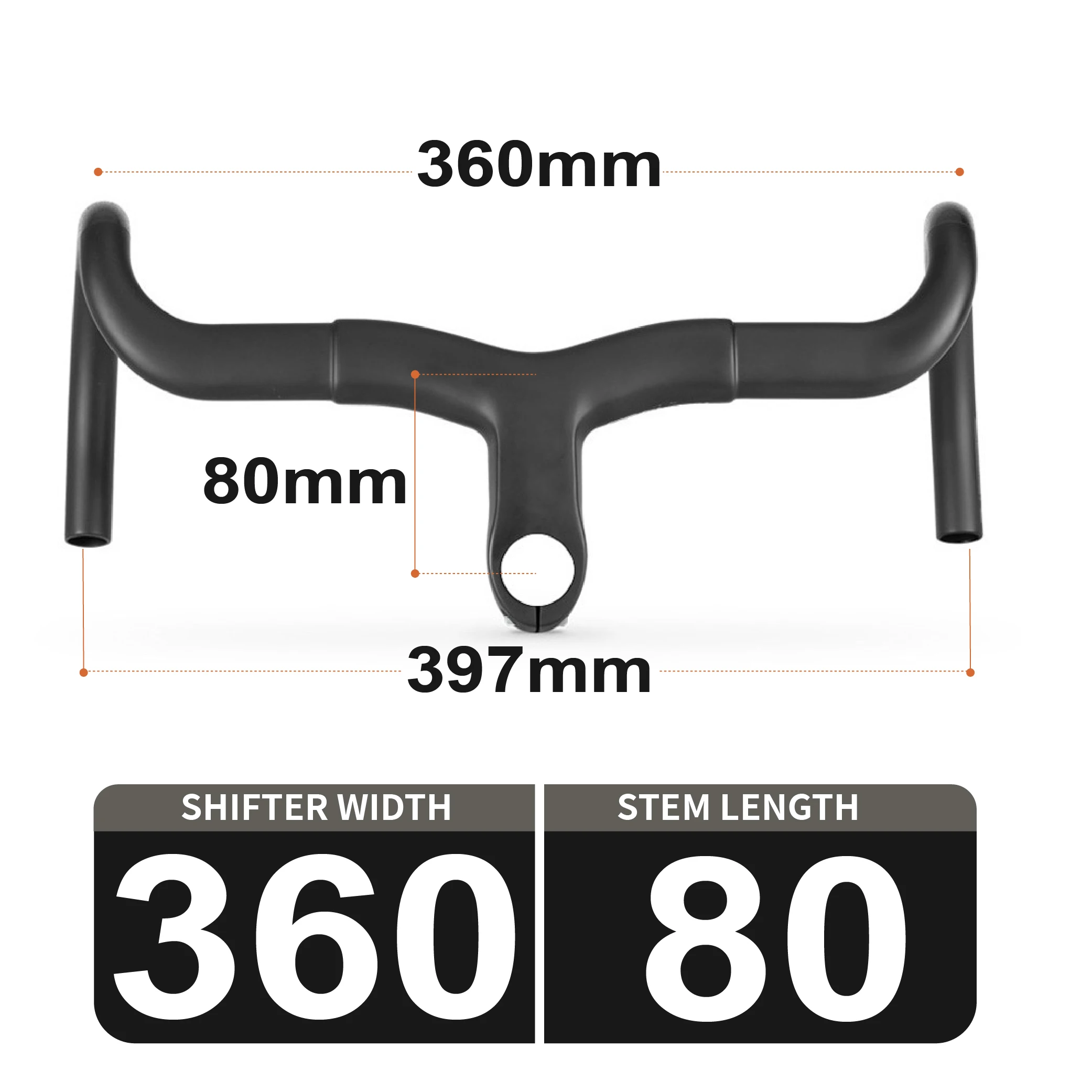 ORGE 28,6 mm, gloednieuw racestuur, 380/400/420/440 mm, geïntegreerd carbonstuur met volledige kabelgeleiding, gravelstuur, superlicht fietsstuur.