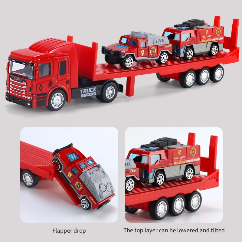 Alloy Big Truck Container Car Children\'s Toy Car Racing Boy Toy Halloween Thanksgiving Christmas Gift