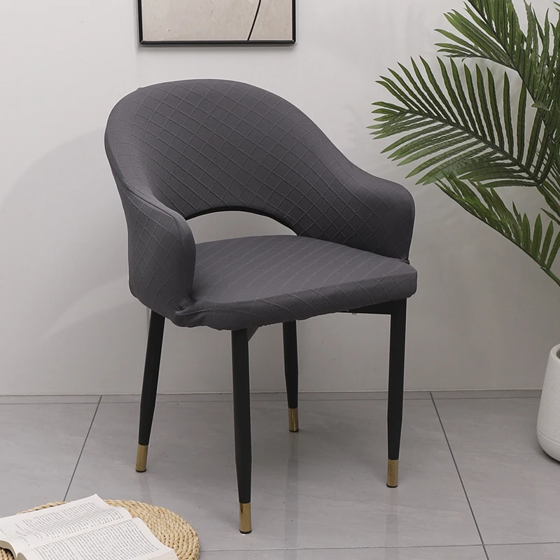 

Stretch Accent Chair Cover Armchair Backrest Curved Back Dining Slipcover Office Living Room Hotel Bar Chair Seat Cover