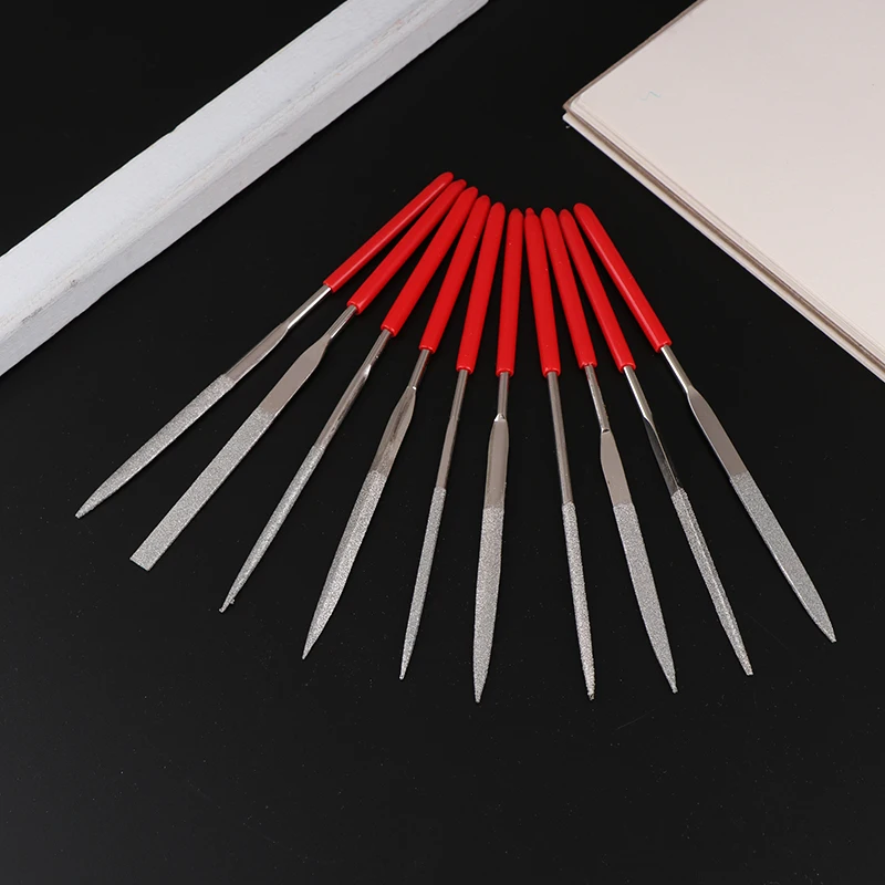 10 Pcs 140mm Diamond Mini Needle File Set Hand Tools For Ceramic Glass Gem Stone Hobbies And Crafts