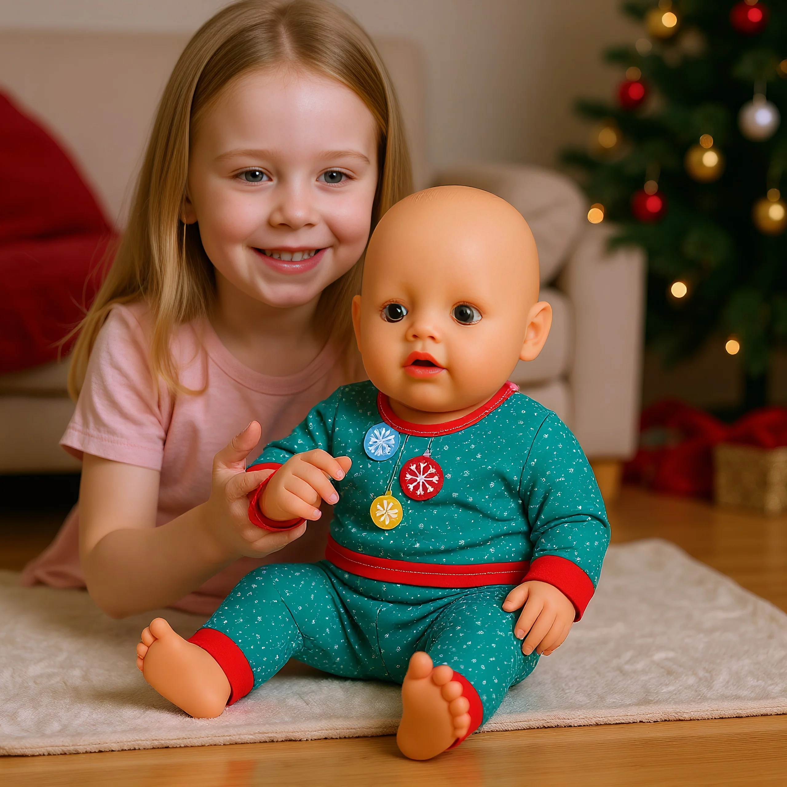 Ropa para muñecas estilo navideño, Top + Pantalones, zapatos para muñeca americana de 18 pulgadas y accesorios para muñecas Reborn de 43CM, juguetes para regalo para niñas