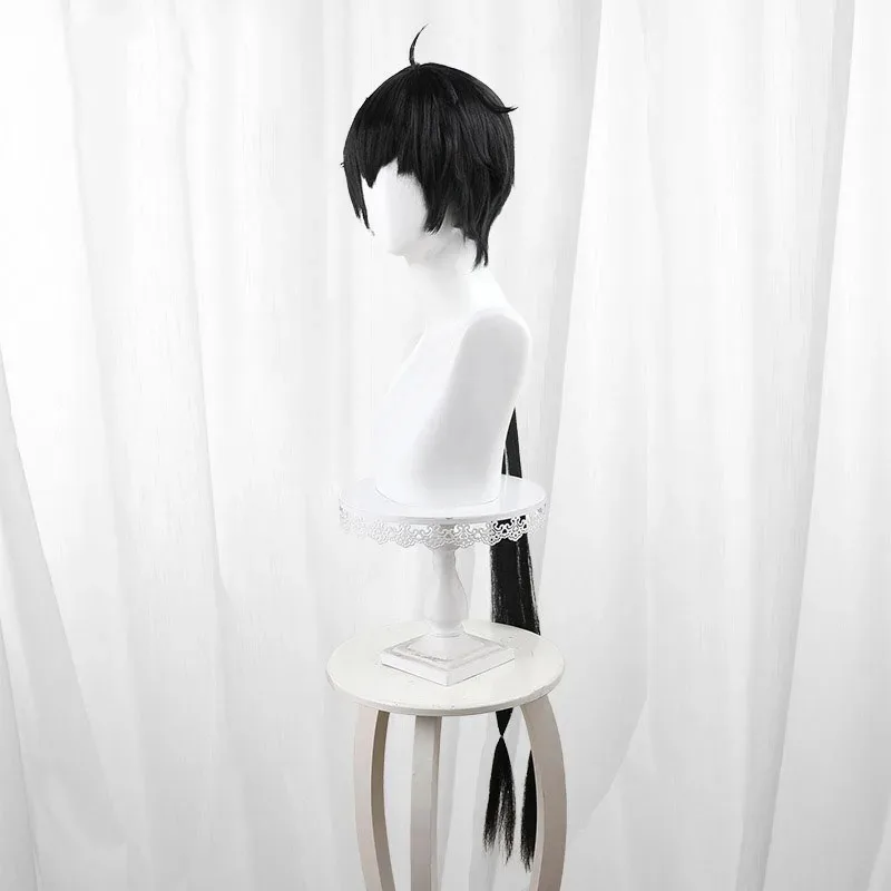 Game Wuthering Waves Rover Male Cosplay Wig Black Short Hair 120CM Long Braid Main Character Resonator Halloween For Women Men