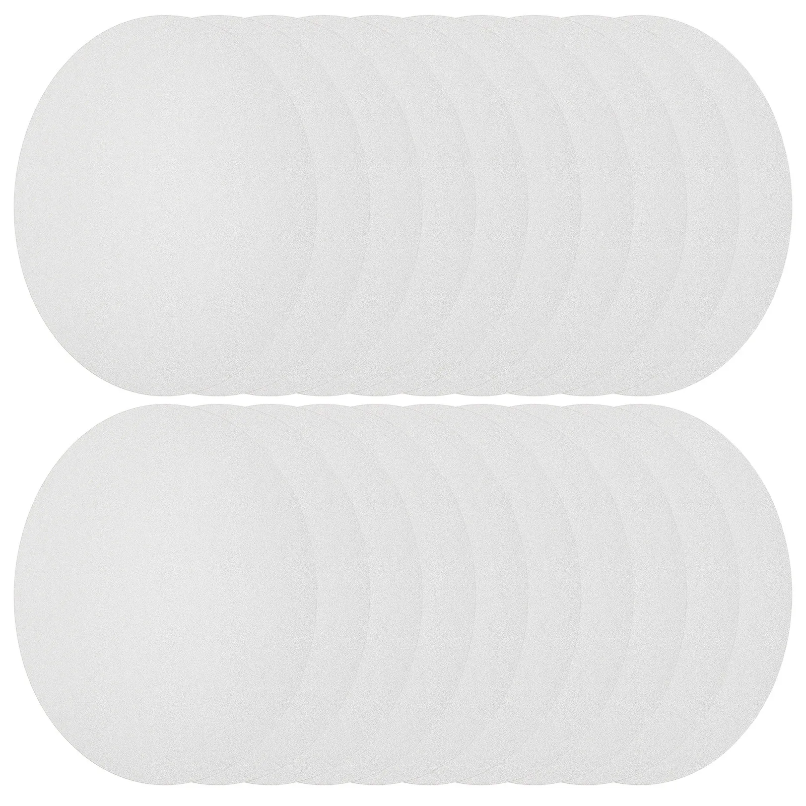 20Pcs Reflective Paper Placemats Silver Round Decorative Dining Table Mats Shiny Disposable Wedding Birthday Party Banquet