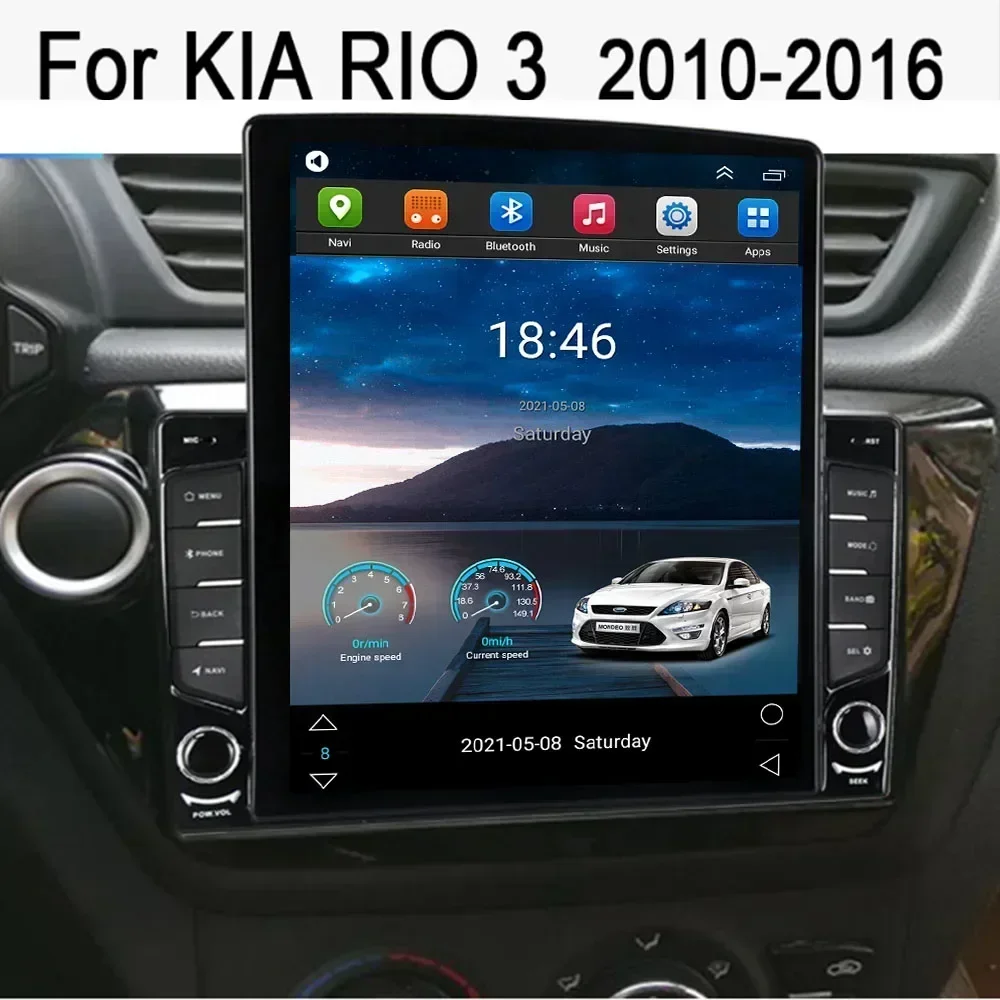 For Tesla Style 2Din Android 13 Car Radio for KIA RIO 3 2010 2011-2016 Multimedia Video Player GPS Stereo Carplay DSP RDS Camera