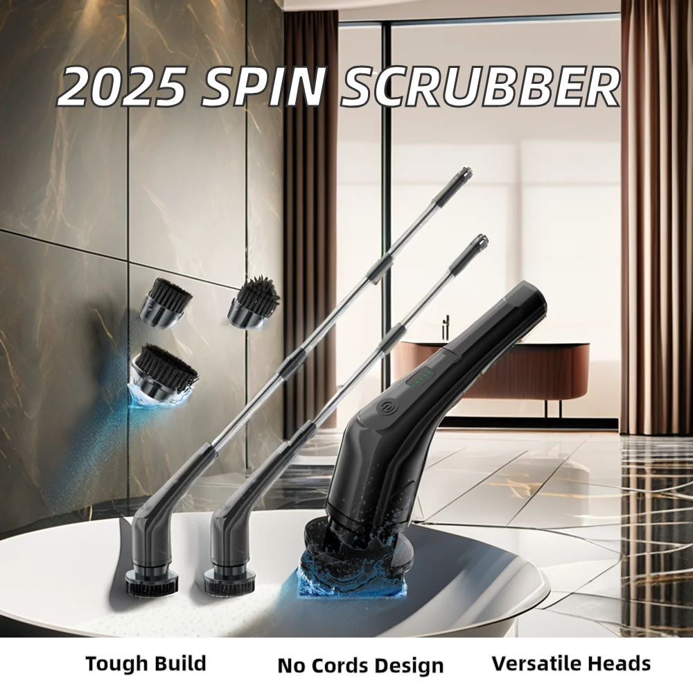 2025 جديد اللاسلكي 7 1 الكهربائية 2500mAh تنظيف فرشاة الغسيل 7 في 1 البلاستيك الغسيل لغرفة الاستحمام حوض الاستحمام الزجاج سيارة المرحاض #2