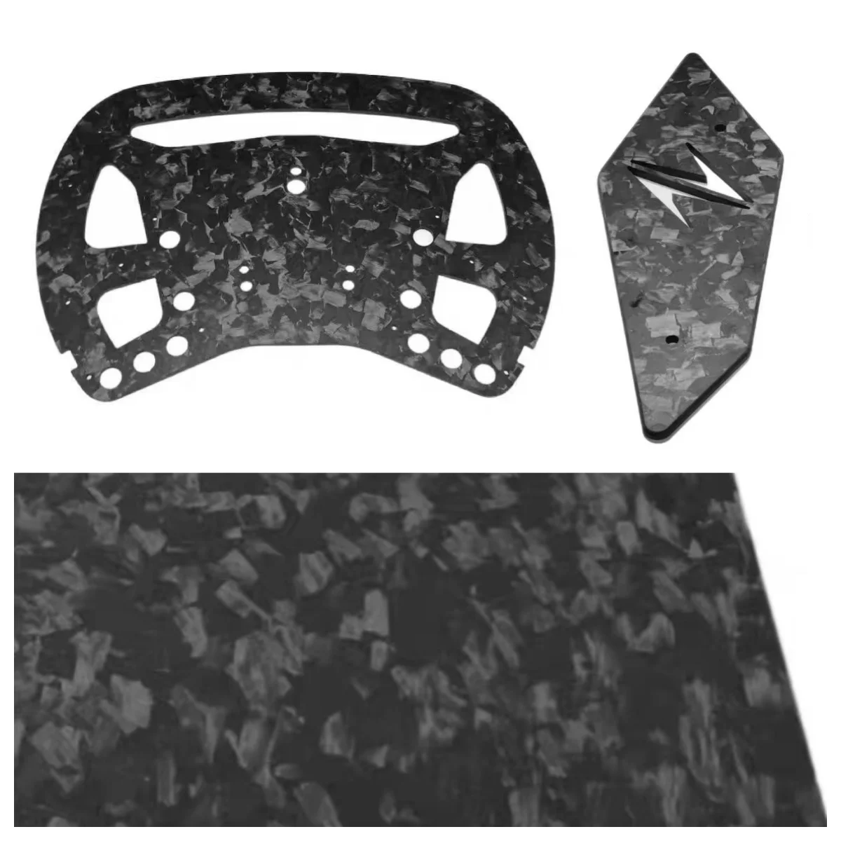 Forged Carbon Fiber Plate CNC Cutting Processing Service Marble Texture Surface CFK Carbon Sheet Glossy Matte Red Blue Yellow