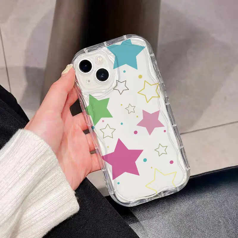 Capa estrela rosa fofa para xiaomi redmi note 13 pro 5g 12 14 4g 11 10 12 13 14 pro plus 12s 11s 14c 13c 12c 13 12 a3 9a capa ondulada
