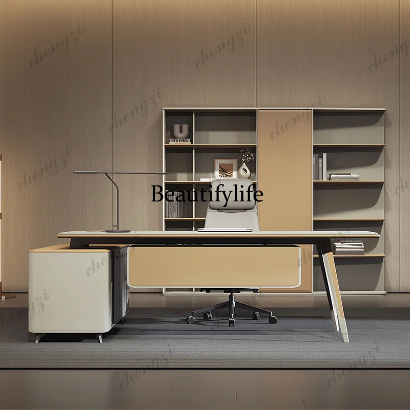 Italian Minimalist Office Desk Nordic Luxury Advanced Designer Computer Desks President Office Furniture  K182
