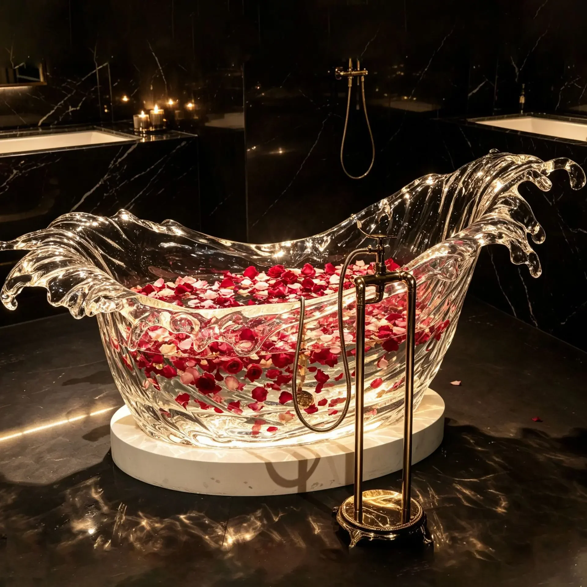 Ice crystal bathtub Baichuan Chaohai bathtub Light luxury French high-end villa private bathroom exclusive adult bath