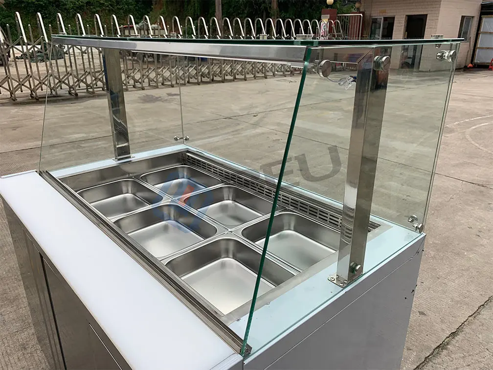 Custom Customize Workbench Refrigerator Counter Top Salad Professional Salad Prep Table Refrigerated Counter Salad bar Equipment