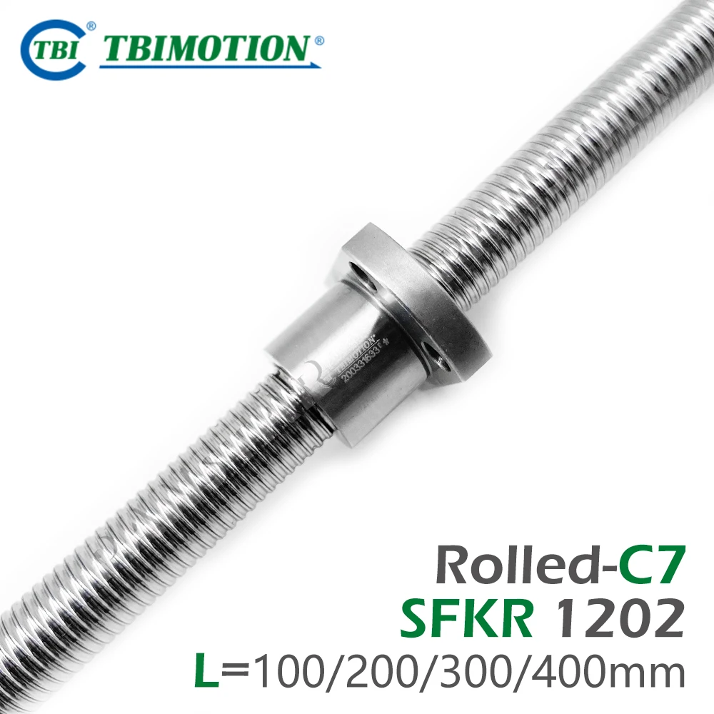 TBI SFKR1202 R12 Lead 2mm Miniature Ballscrew C7 Ball Screw SFK1202 High Precision Mini Ballnut 3D Printer CNC Premium Parts