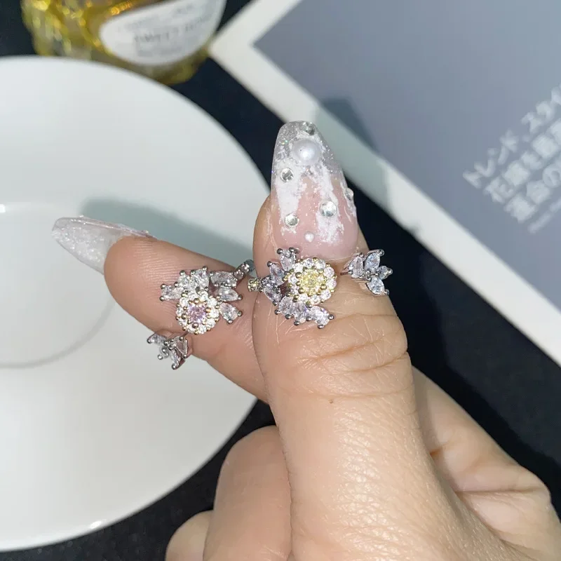 

MDLFES Moissan Diamond Style Винтажные красочные драгоценные камни маленький темперамент кольцо для пожилых людей женское с покрытием 18K