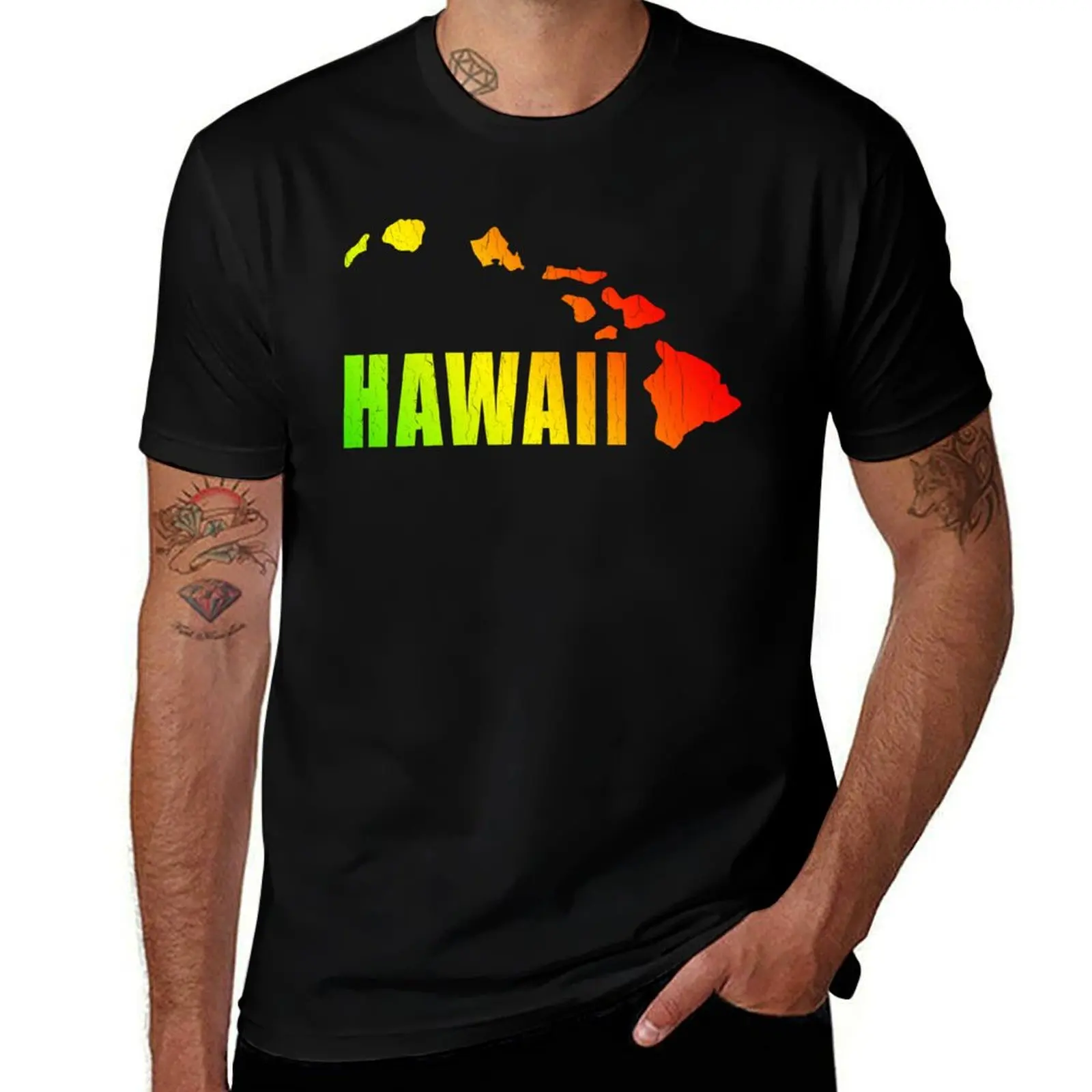 

Hawaiian Islands (Vintage Distressed Design) T-Shirt funny t shirts cotton t shirt custom print T-Shirt