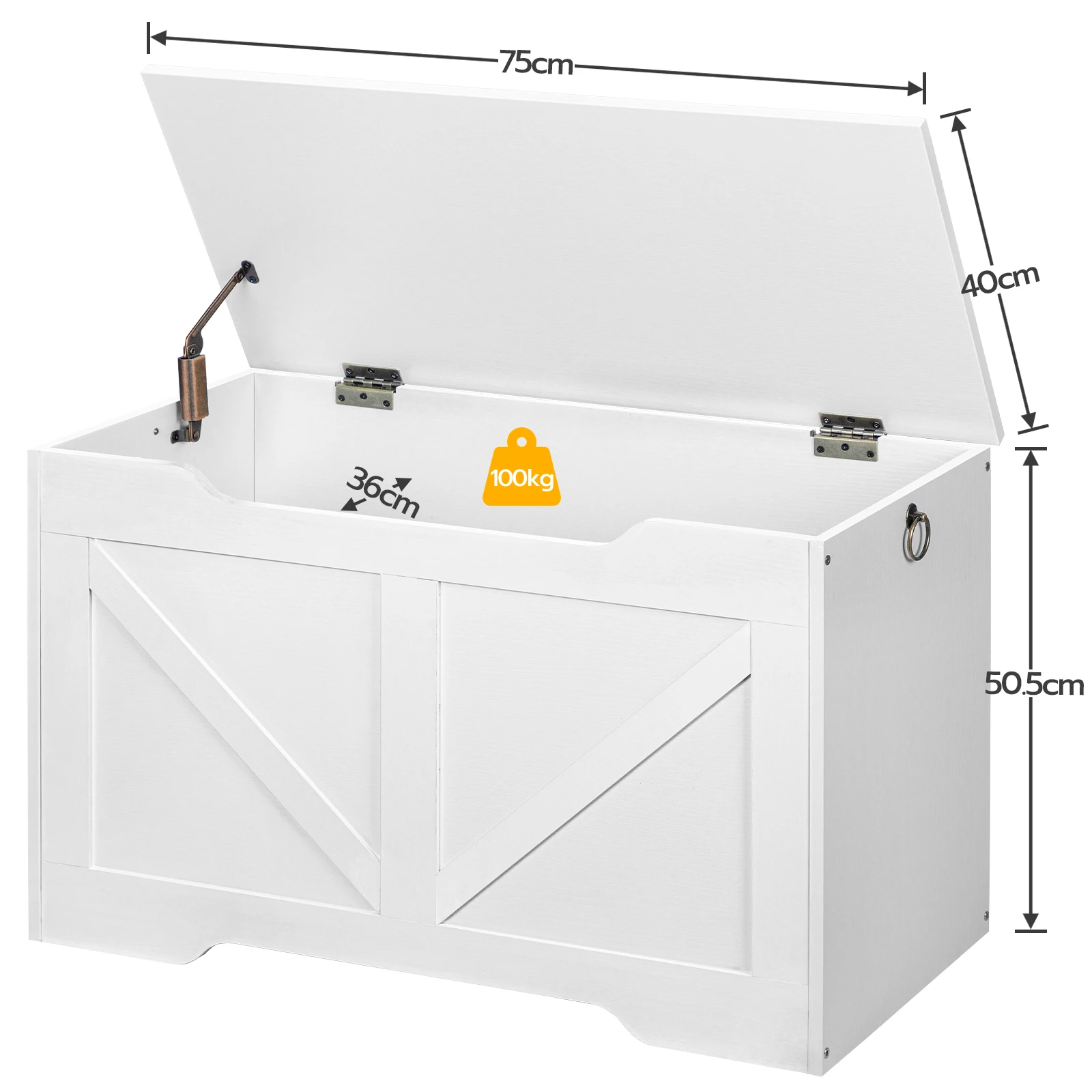 HOOBRO Chests Bench With Storage Space White Toy Box With Lid Storage Box Stable For Children Hallway Living Room