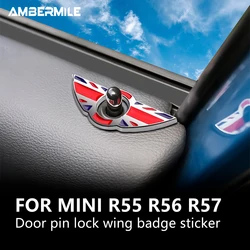 2pcs/Set Sticker for Mini Cooper Clubman R55 R56 R57 R60 R61 Countryman Interior Car Door Lock Pin Wing Emblem Badge Accessories