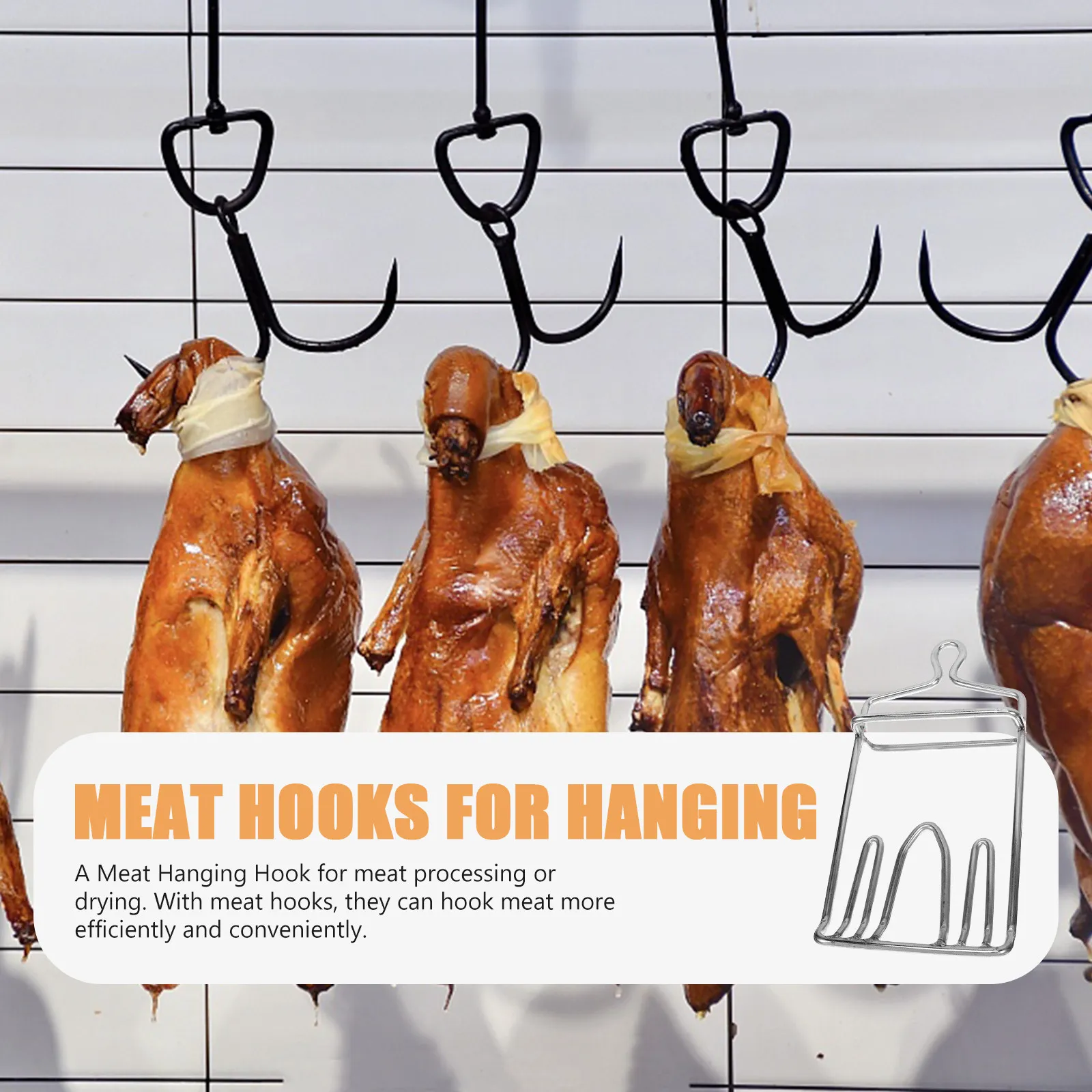 Kitchen Stainless Steel Meat Hanging Hook Poultry Chicken Roast Hook Roasted Duck Metal Meat Hanger Chicken Hanger