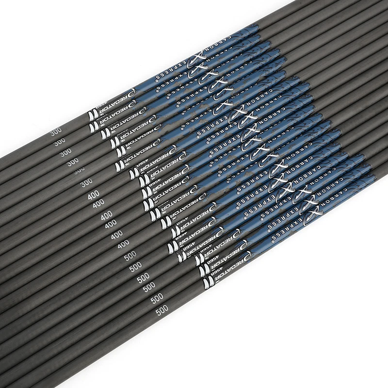 6/12 قطعة 31 بوصة الكربون السهم رمح الكربون النقي ID6.2mm العمود الفقري 300 400 500 قوس منحني مجمع القوس الصيد الرماية الهدف