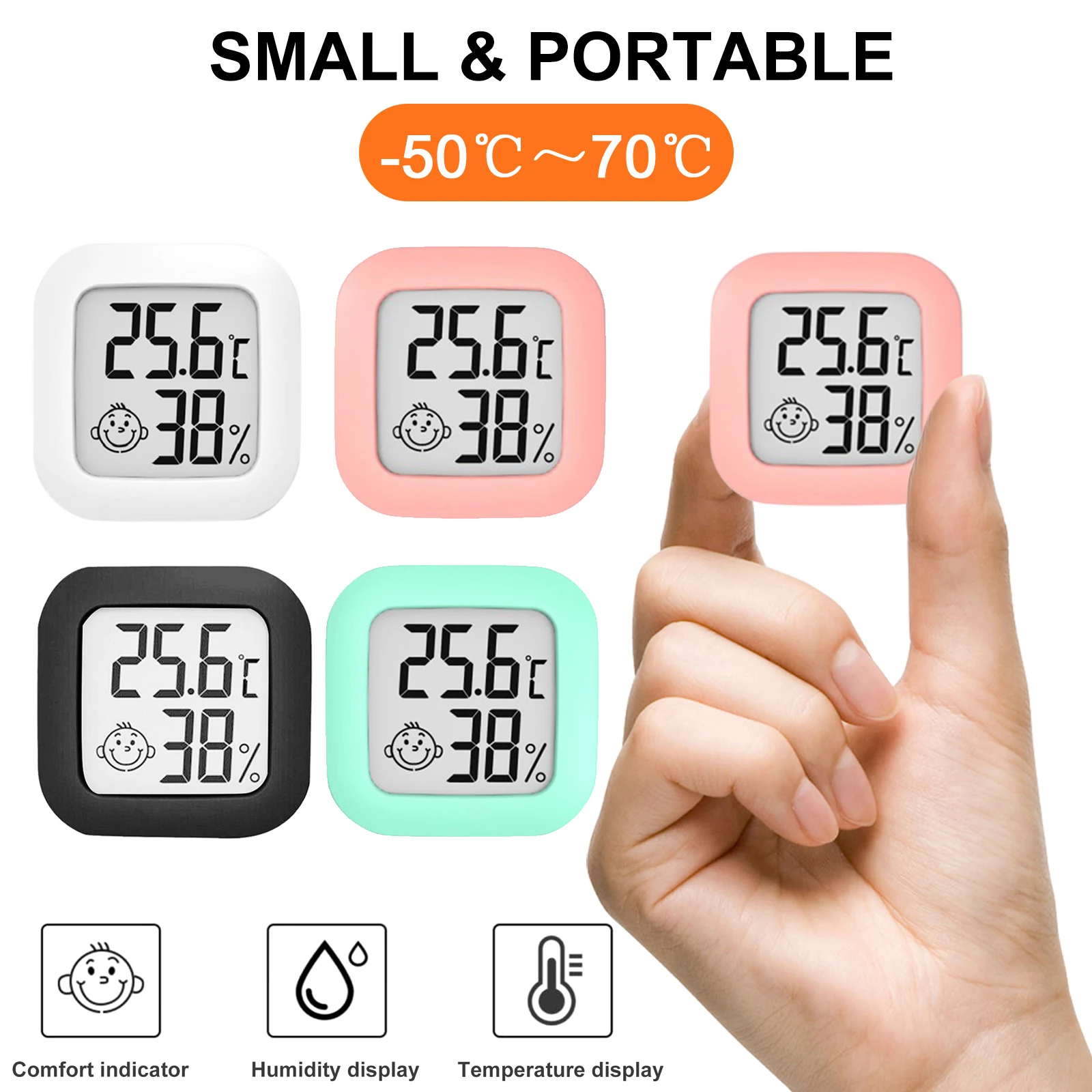 Mini lcd digital termômetro higrômetro ao ar livre sala interior eletrônico medidor de umidade temperatura sensor estação meteorológica