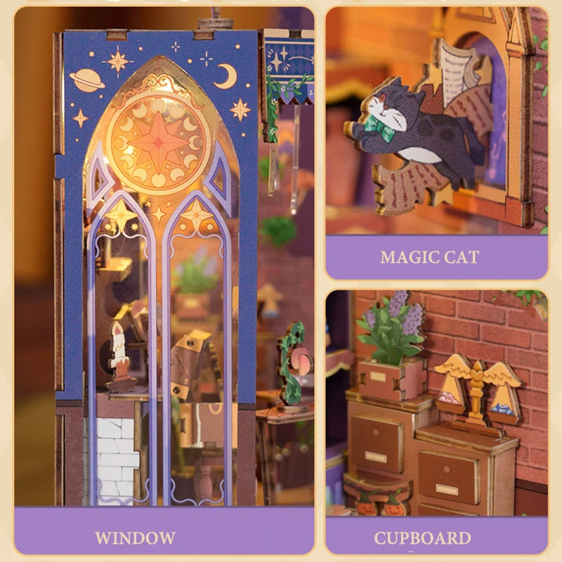 บ้านตุ๊กตาไม้ DIY บ้านมหัศจรรย์จิ๋วพร้อมชุดเฟอร์นิเจอร์ ชุดประกอบ 3 มิติ ของเล่นสำหรับเด็กและผู้ใหญ่ ของขวัญคริสต์มาส บ้านตุ๊กตา