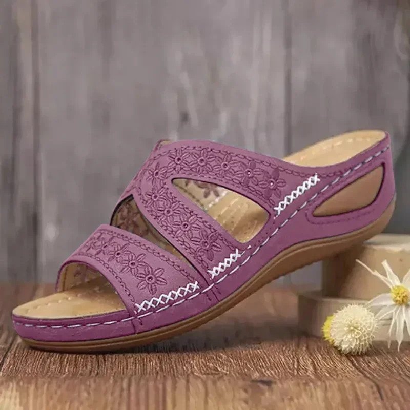 Sommer 2026 Damen-Sandalen mit offenen Zehen, Retro Rutschfeste Leder-Freizeitsandalen, Modische Vielseitige Damensandalen – Detail 23
