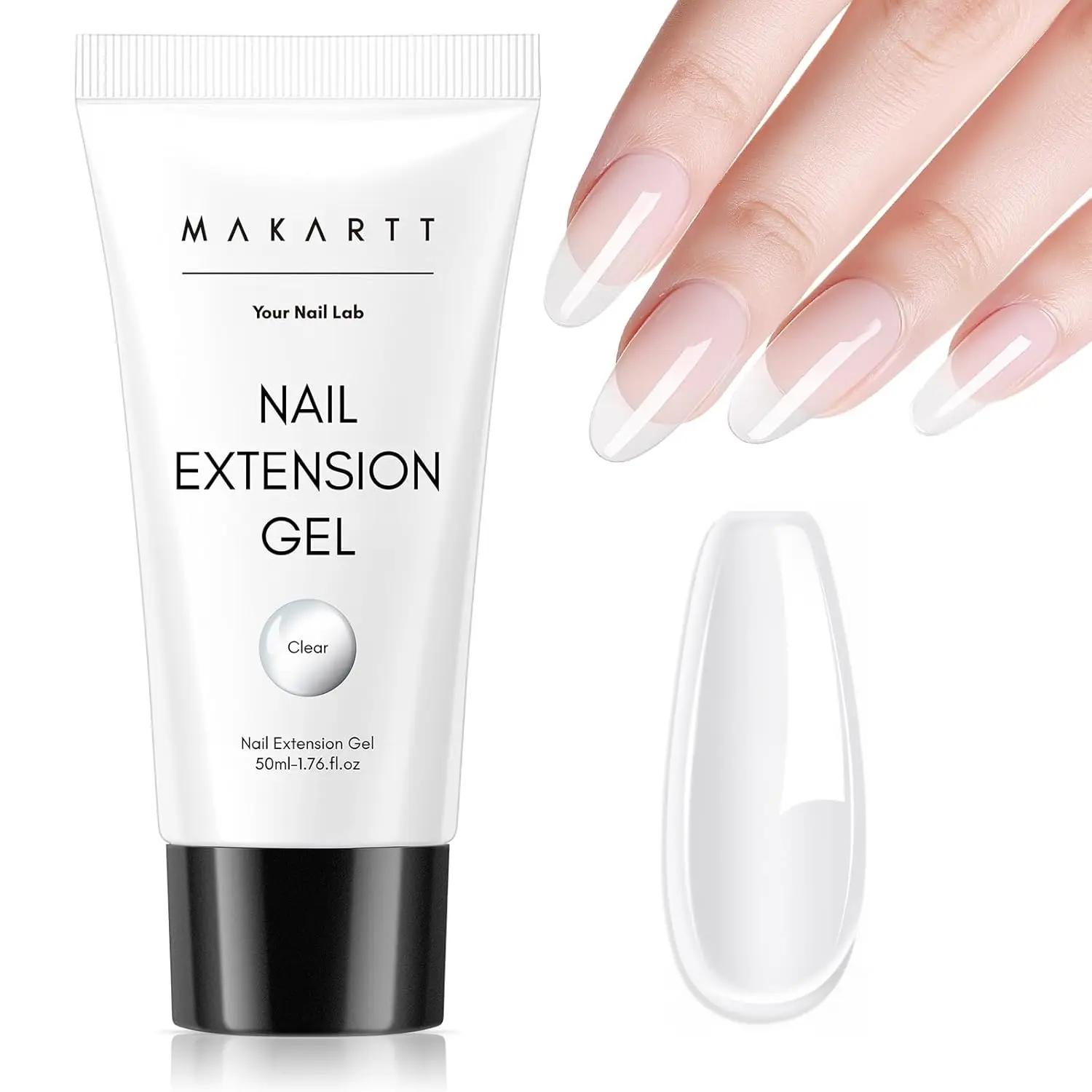 

HEMA-Free Poly Nail Gel Clear 50ML - Builder for Strong, Natural-Looking Nails, Easy 3D Molding, Long-Lasting for Home Salon Use