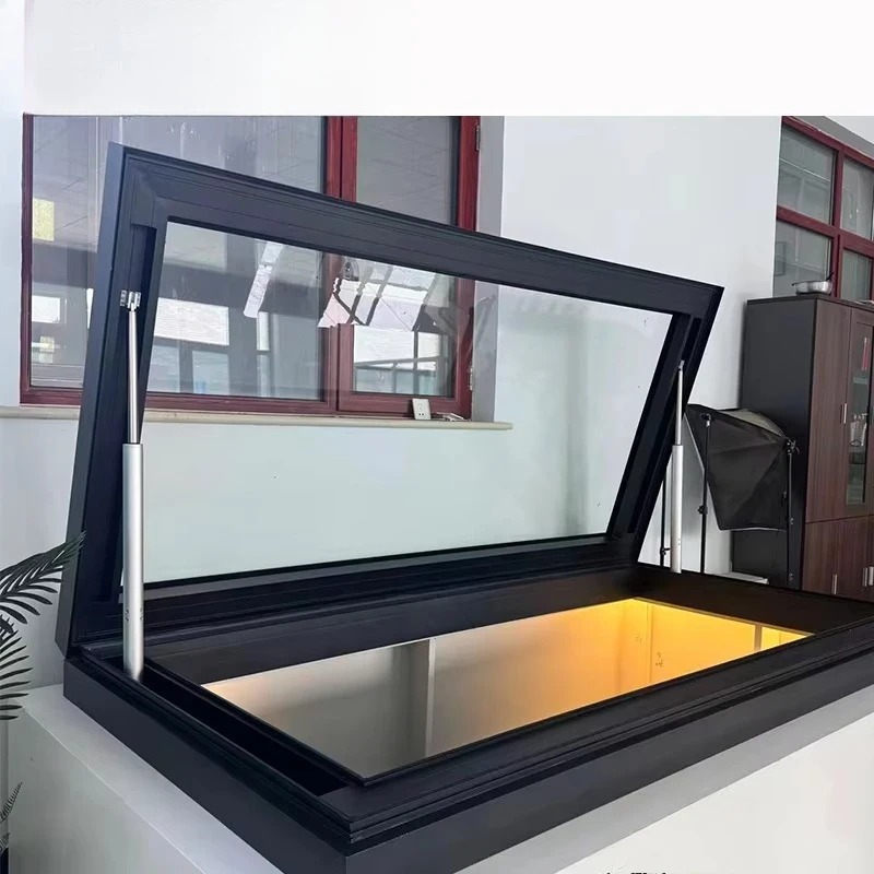 Terrace automatic skylight with stairs and basement window hydraulic system Electric double glass skylight