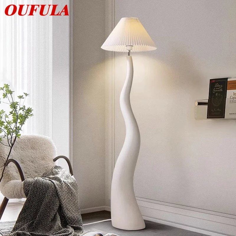 oufula lampada de assoalho do estilo creme nordico estilo frances sala quarto atmosfera curvada decorativa criativa 01