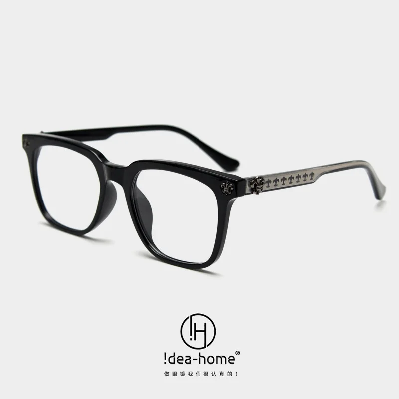 New retro literary myopia frames men and women's plano frames can be equipped with degrees of personality large frame