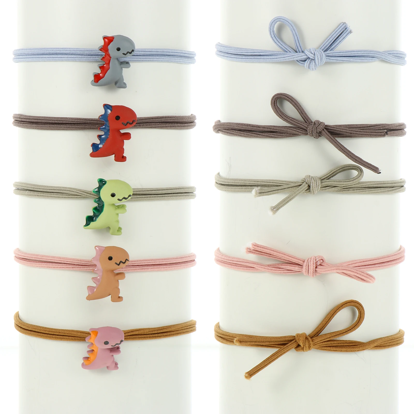 

10 Pcs Bands Band for Girls Women Kids Rope Dinosaur Cartoon Hair Rubber Band Hair Accessories Travel School Use
