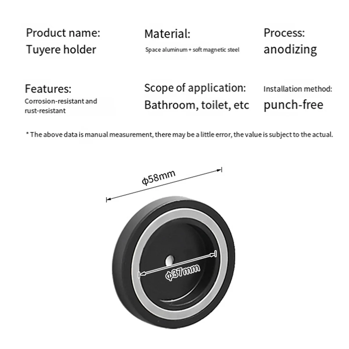 A14G-2 Pcs for LF03 Air Nozzle Stand Accessories No Punching Leifen Hair Dryer Magnetic Absorption Storage Hanger