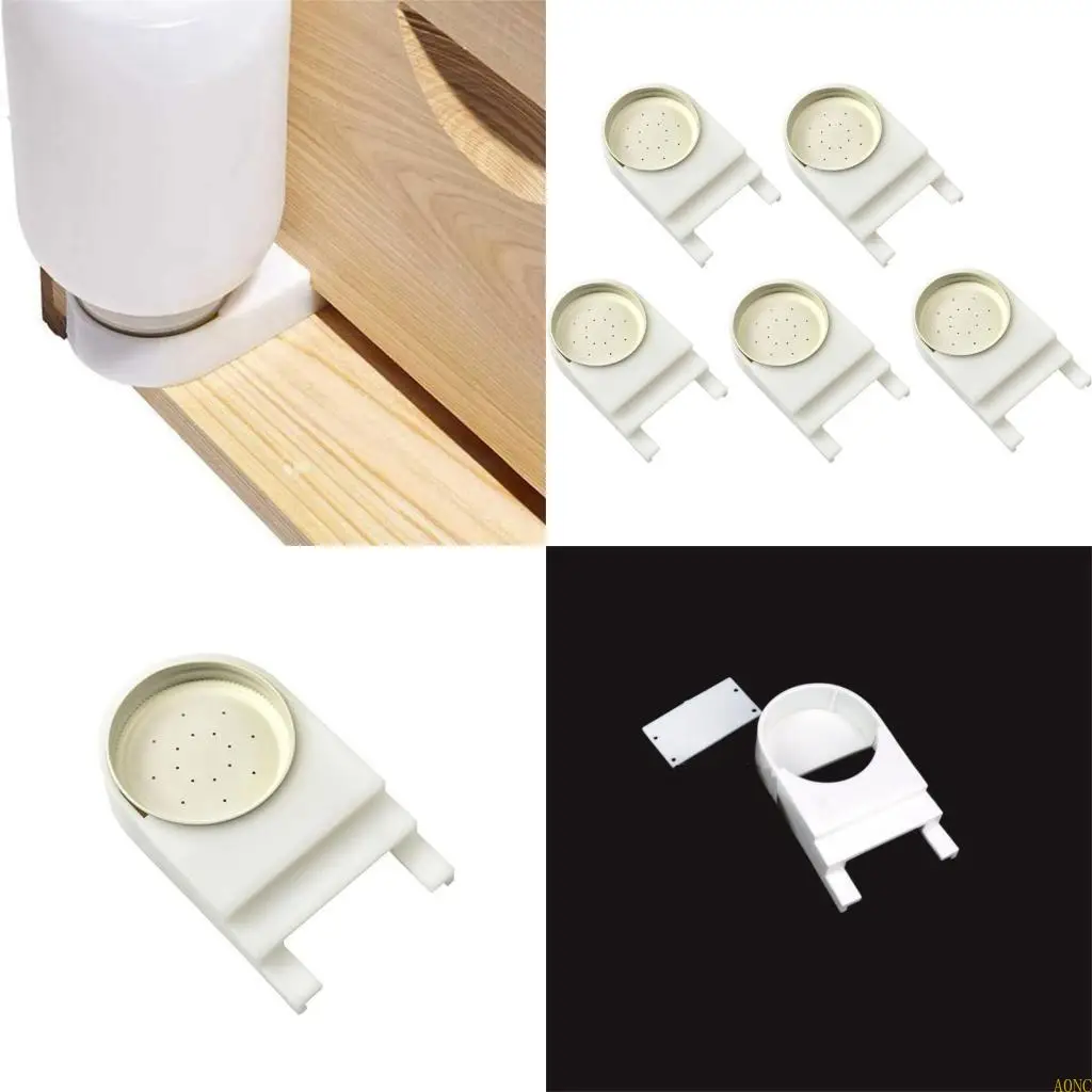 A0NC 꿀벌 음료 디스펜서 곤충 급수기 플라스틱 양봉가 도구 5개 팩