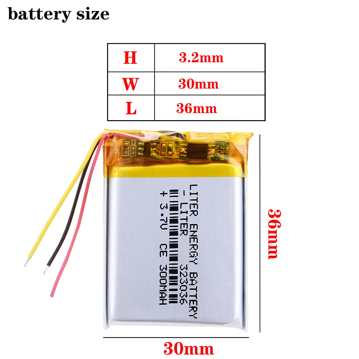 MP3/MP4/bateria telefonu komórkowego 323036 3.7V 300mAh baterie litowo-polimerowe prawdziwej